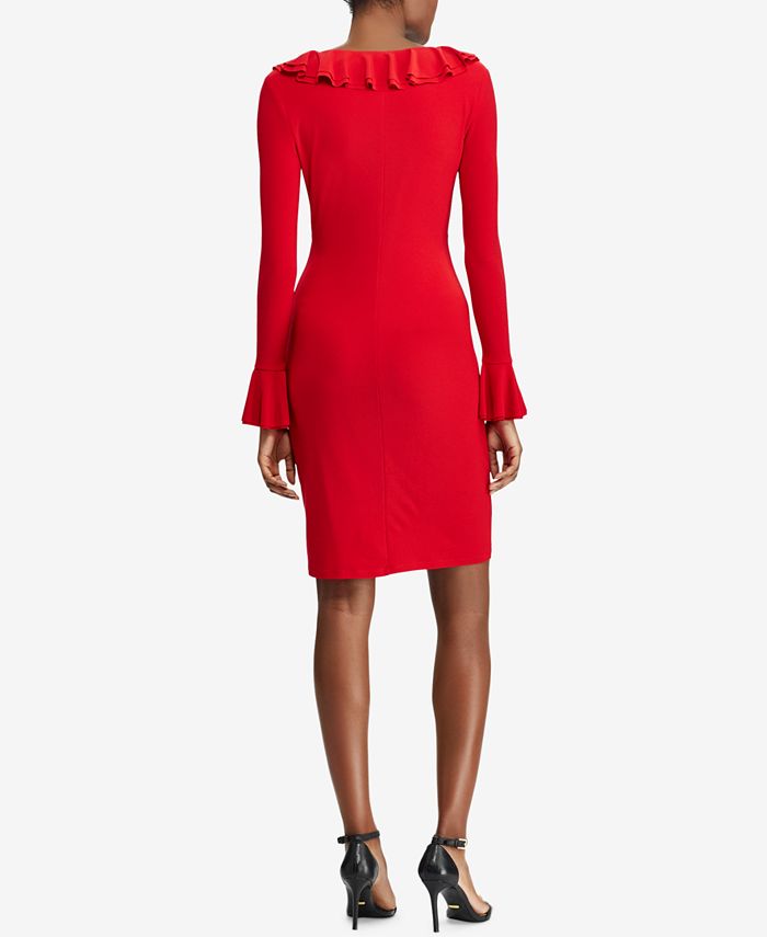 Lauren Ralph Lauren Plus Size Ruffled Sheath Dress, Created for Macy's