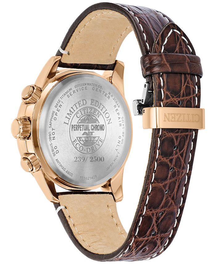 Citizen EcoDrive Men's Chronograph Perpetual Chrono AT Brown Leather