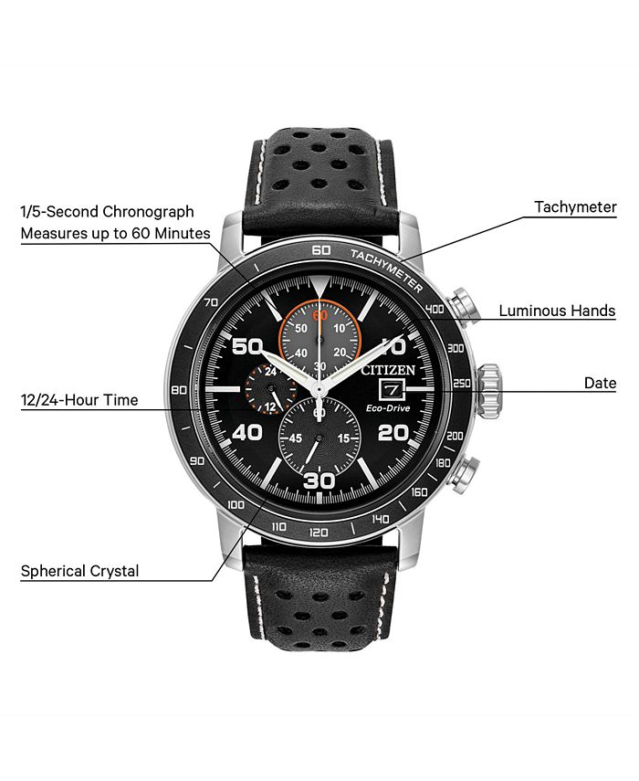 citizen eco drive chronograph leather strap