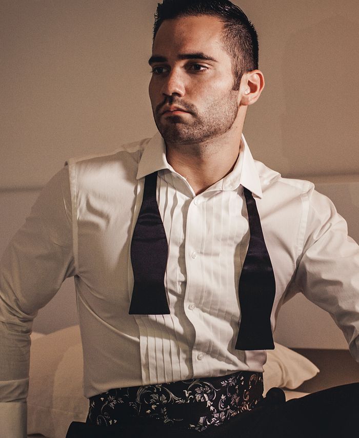 Michelsons Men's ClassicFit Pleated Point Collar Tuxedo Shirt with French Cuffs Macy's