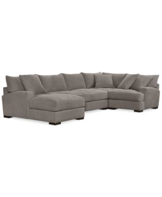 Furniture - Rhyder 4-Pc. 80'' Fabric Sectional with Chaise, Only at Macy's