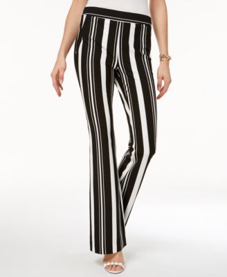 striped bootcut pants