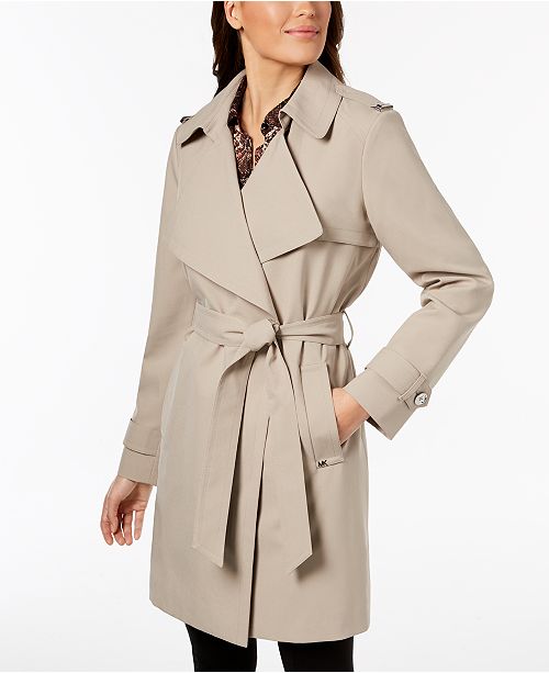 Michael Kors Belted Wrap Trench Coat & Reviews - Coats - Women - Macy's