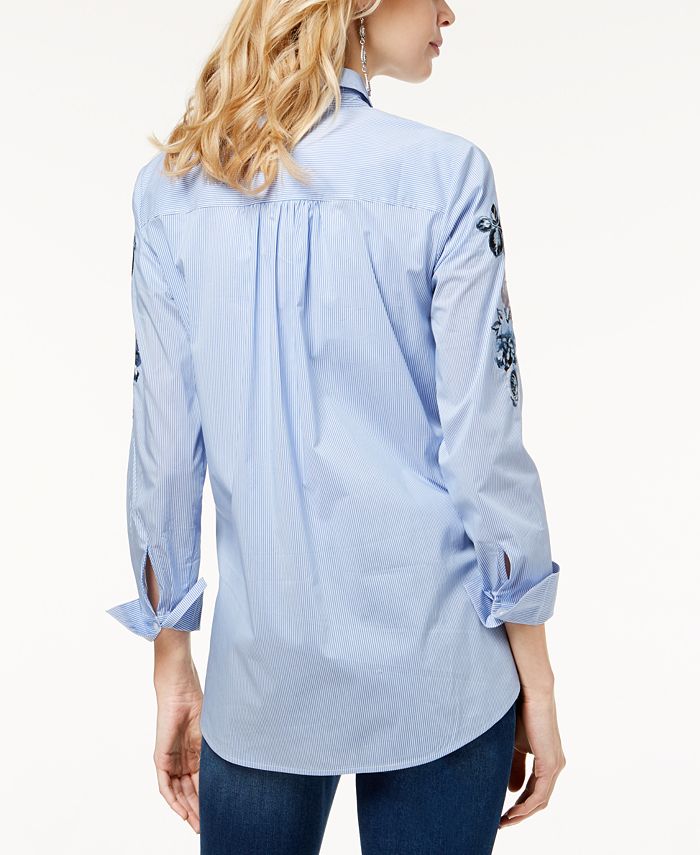 INC International Concepts I.N.C. Petite Embroidered ButtonDown Shirt