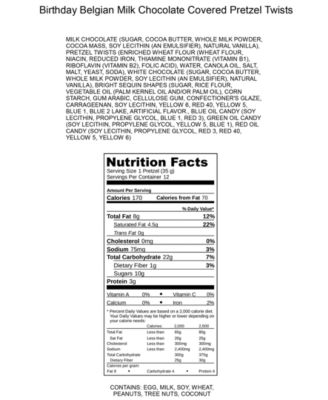  12-Pc. Birthday Belgian Chocolate Dipped Pretzel Twist Collection