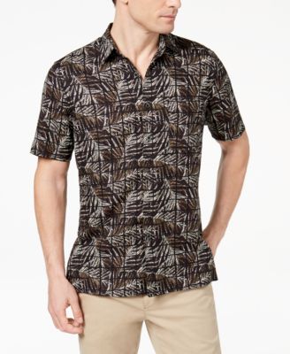 Tasso Elba - Men's Leaf Tile-Print Shirt