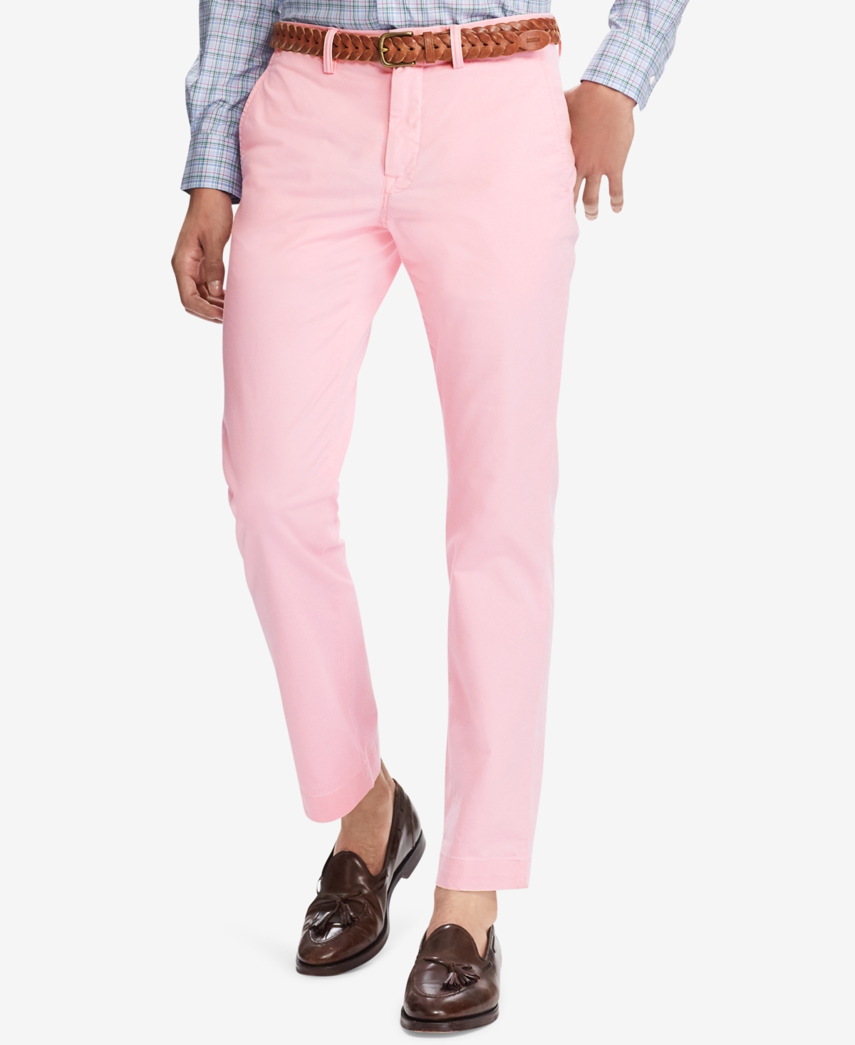 Shop Polo Ralph Lauren Men's Stretch Straight Fit Chino Pants In Carmel Pink