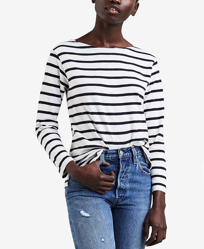 Levi's Sailor Striped Cotton T-Shirt & Reviews - Tops - Juniors - Macy's