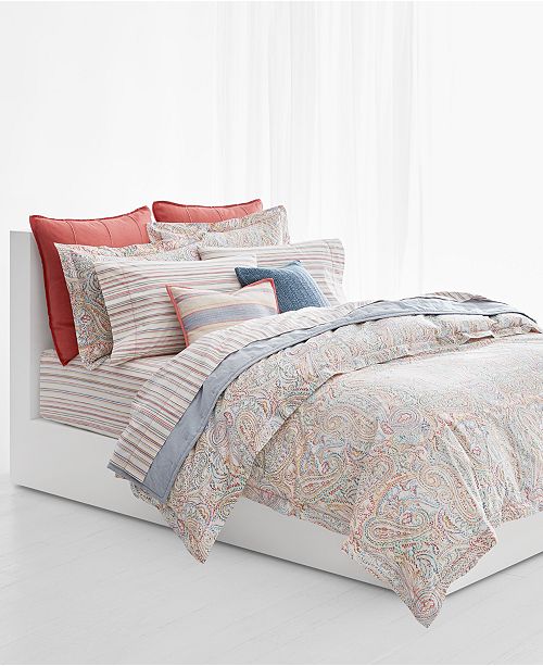 Lauren Ralph Lauren Cayden Cotton Percale 3 Pc Paisley King Duvet