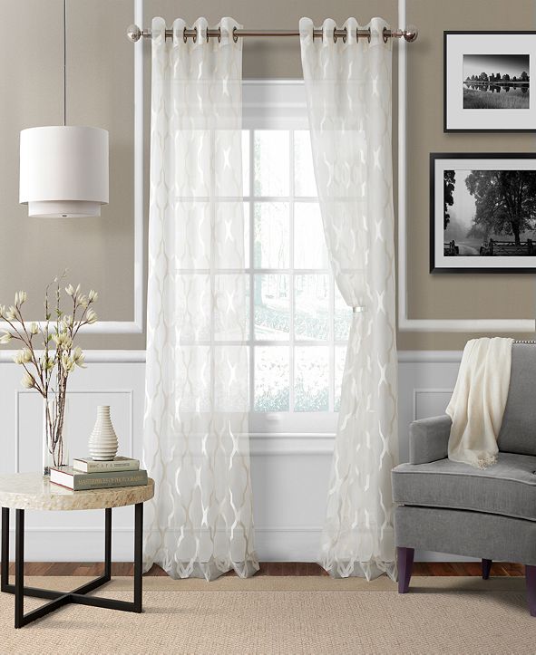 Elrene Sonata Sheer Grommet 52" x 84" Panel & Reviews Curtains