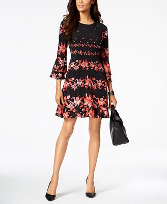 Alfani Petite Tiered-Sleeve Fit & Flare Dress, Created for Macy&#39;s - Dresses - Petites - Macy&#39;s