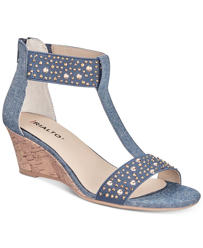 Rialto Cleo Embellished Wedge Sandals - Macy's