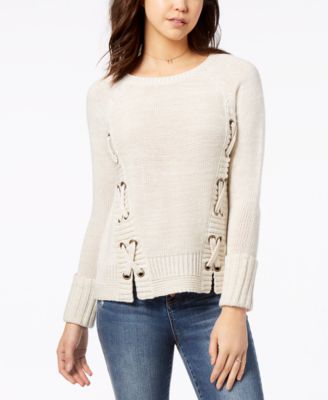 American Rag - Juniors' Lace-Up Sweater