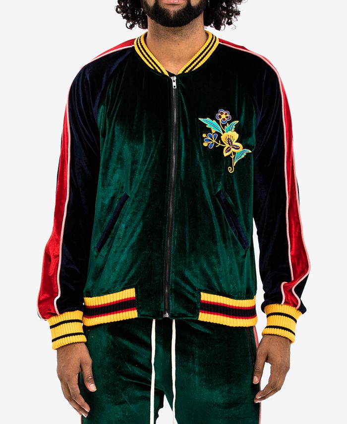 Hudson NYC Men's Colorblocked Embroidered Velour Track Jacket & Reviews ...