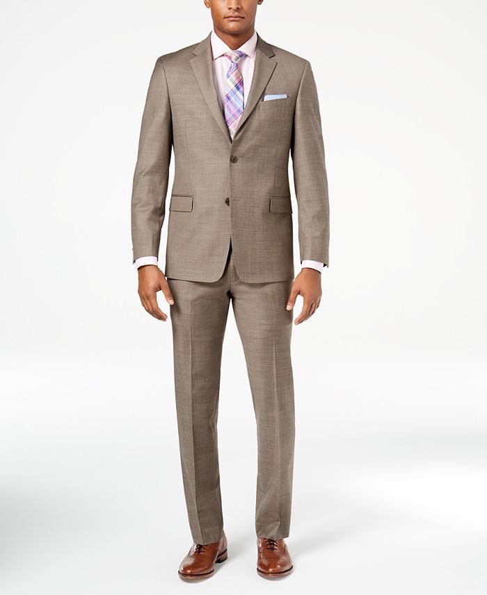 Tan Sharkskin 38W x 34L Tommy Hilfiger Mens Pant Modern Fit Suit Separates 