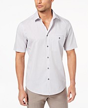 Alfani Solid Tango Mens Long Sleeve Button Down Shirt