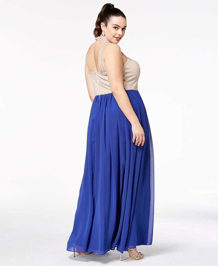 Say Yes to the Prom Trendy Plus Size Beaded Gown, Created for Macy's ...
