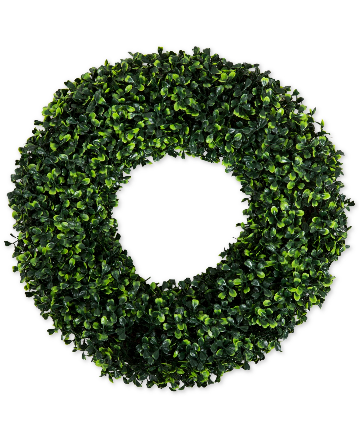 Pure Garden Faux Boxwood 16.5" Round Wreath - Green
