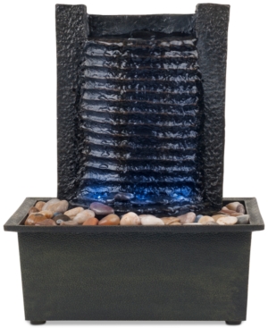 TRADEMARK GLOBAL PURE GARDEN WATERFALL TABLETOP FOUNTAIN WITH LED LIGHTS 