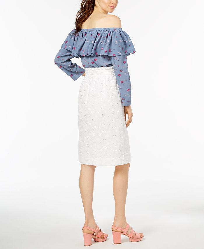 Jill Jill Stuart Off-The-Shoulder Flounce Top, Created for Macy's - Macy's