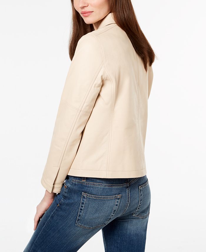 Eileen fisher leather moto jacket sale