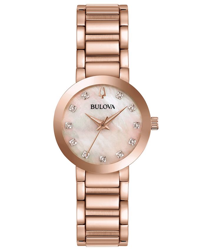 Bulova - Women's Futuro Diamond-Accent Rose Gold-Tone Stainless Steel Bracelet Watch 30mm