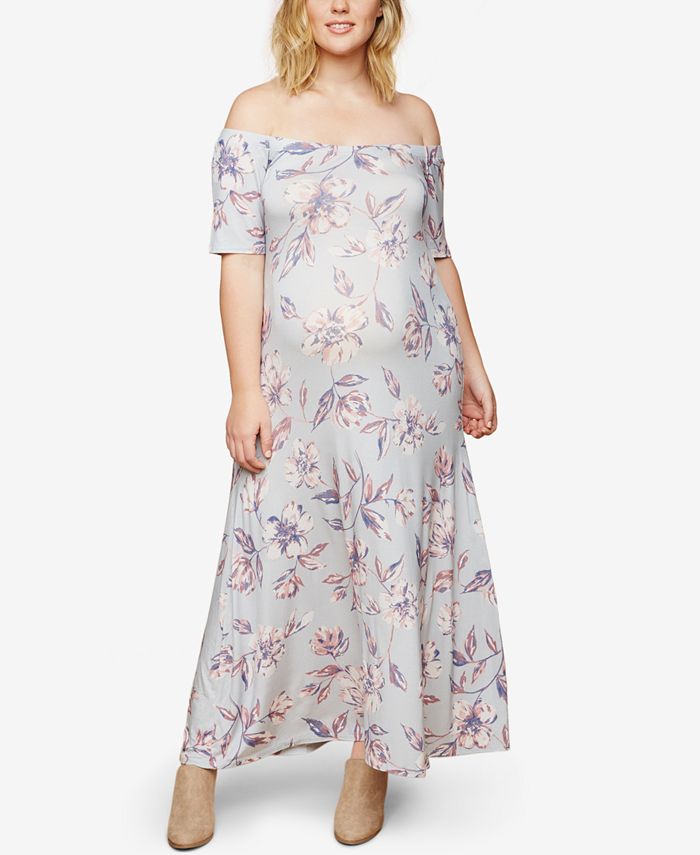 Motherhood Maternity Printed OffTheShoulder Maxi Dress Macy's