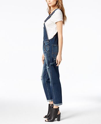 M1858 Carson Ripped Denim Overall with Double Roll Cuff Created