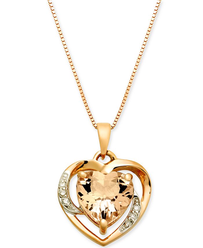 Macy's rose store gold heart necklace