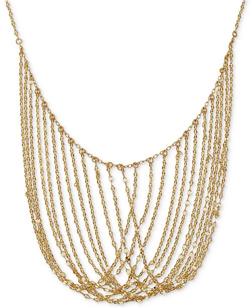 Macy's MultiChain 17" Statement Necklace in 14k Gold & Reviews Necklaces Jewelry & Watches