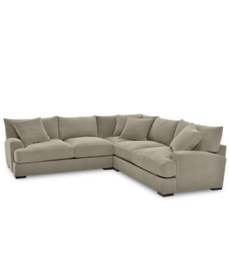 CLOSEOUT! Rhyder 3-Pc. 'L' Shaped Fabric Sectional Sofa, Created for Macy's