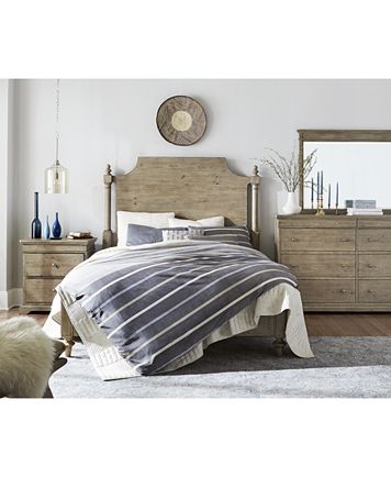 Martha Stewart Collection Bergen Platform Bedroom Furniture 3 Pc Set Full Bed Chest Nightstand Created For Macy S