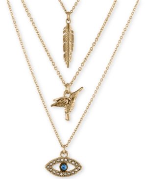 image of Rachel Rachel Roy Gold-Tone Trio Charm Necklace