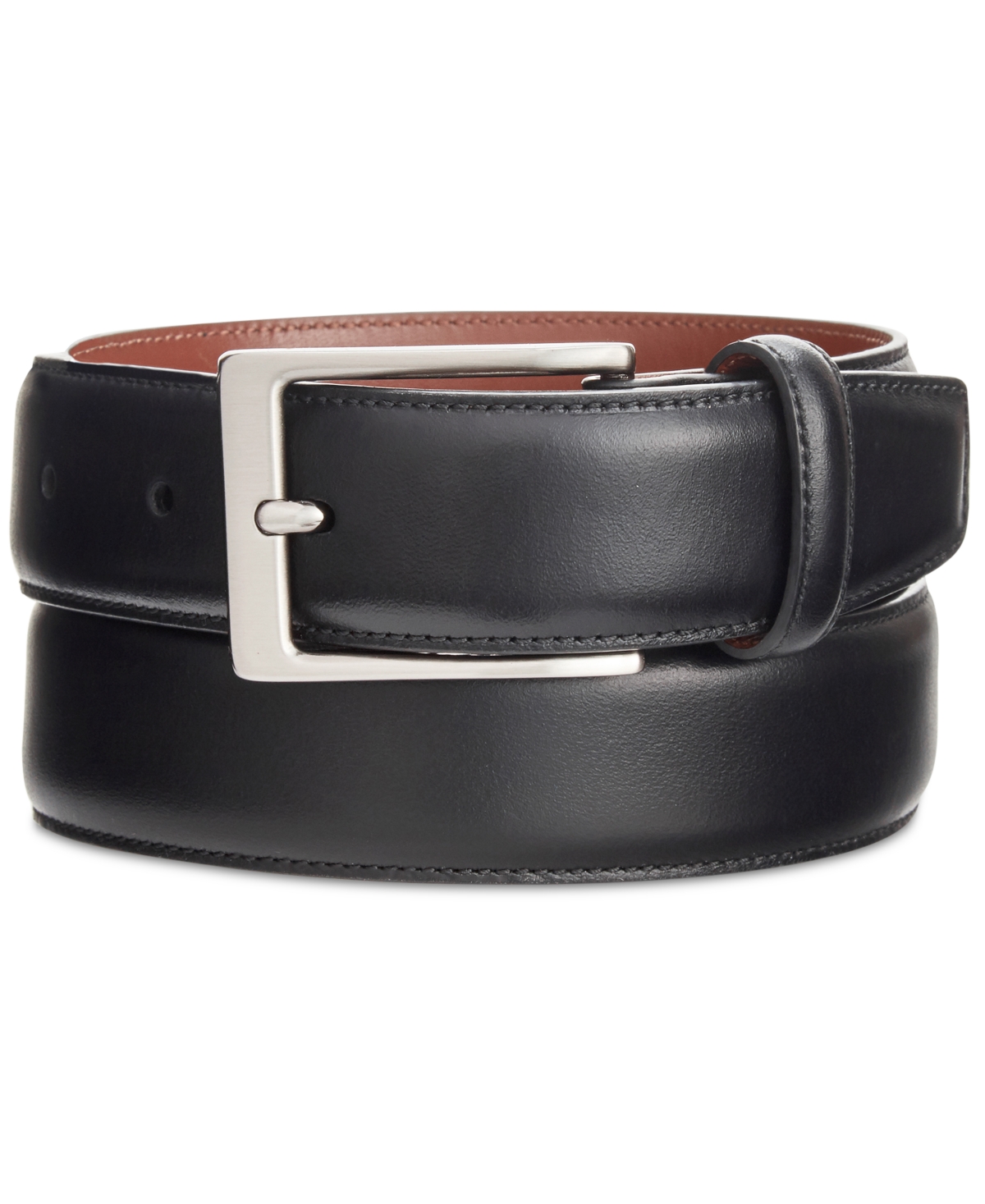 Men's Leather Dress Belt - Black