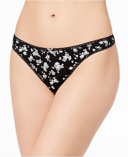 Charter Club Pretty Cotton Thong, Created for Macy's & Reviews Bras
