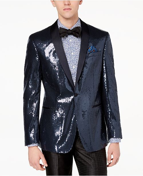 Tallia Orange Men S Big Tall Modern Fit Navy Sequin Dinner