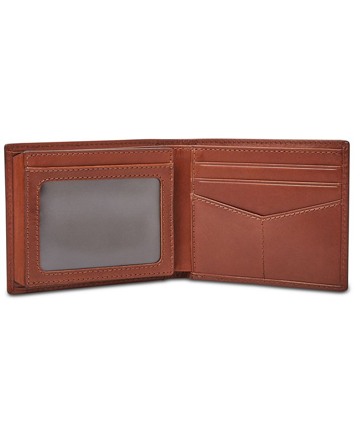 Portefeuille Fossil Bifold Avec Flip ID Et Protection RFID - Cuir Marron Foncé, Neuf Avec étiquettes