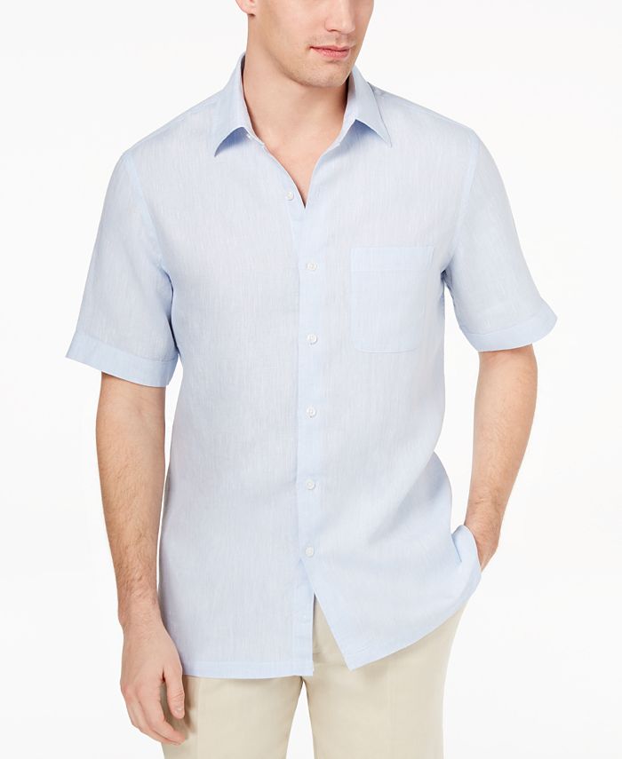 Tasso Elba Men's Island Linen Shirt, Created for Macy's - Macy's