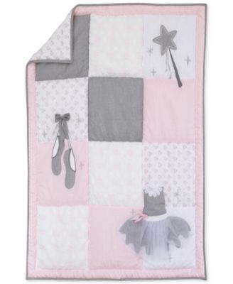 nojo ballerina bows 4 piece crib bedding set