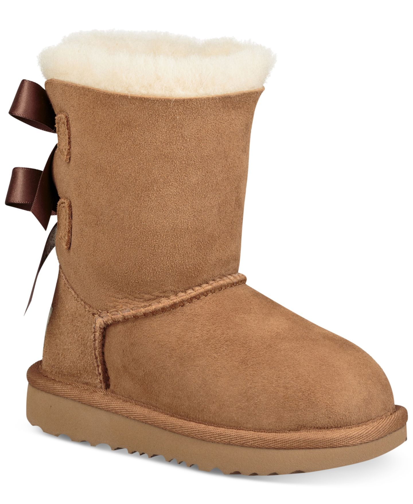 Ботинки UGG® Bailey Bow II Boots для девочек, цвет: Каштановый — фото 1