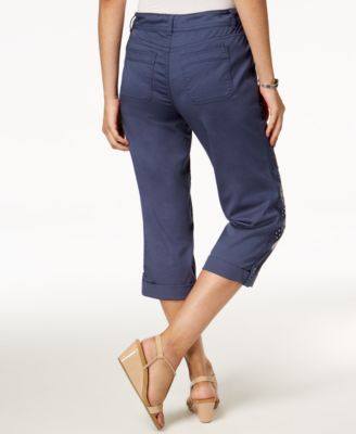 Style & Co Embroidered Capri Pants, Created for Macy's