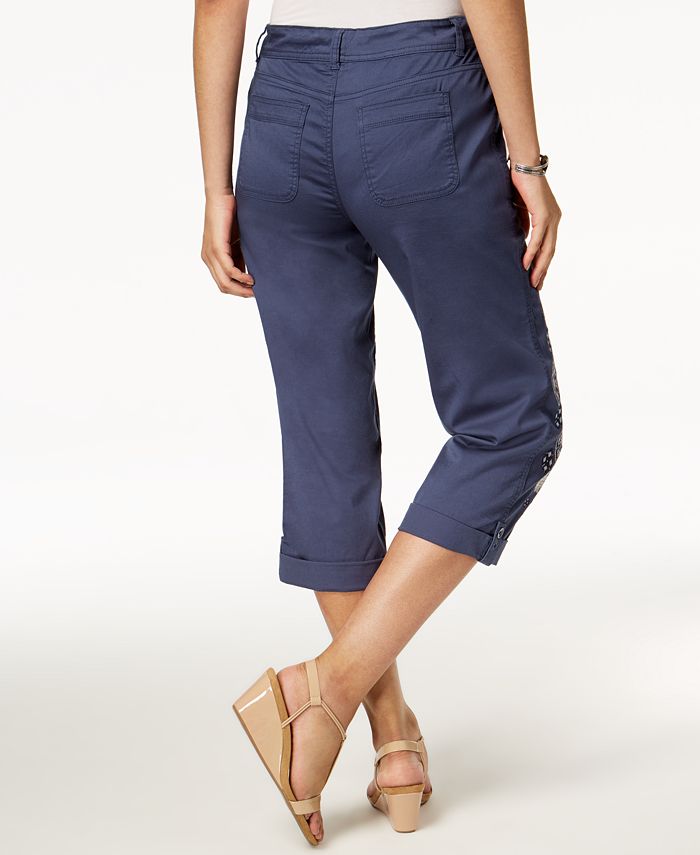 Style & Co Embroidered Capri Pants, Created for Macy's Macy's