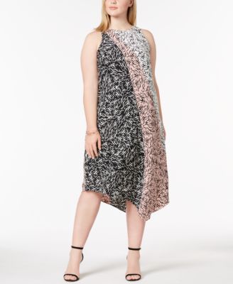 plus size asymmetrical hem dress