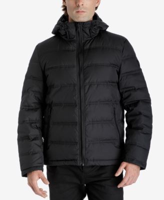 New Michael Kors Black Men's Wind Resistant Down Jacket Zip Front