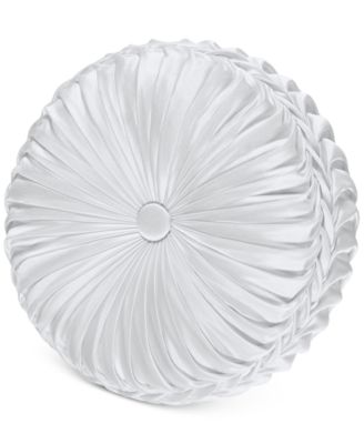 Astoria White Tufted Decorative Pillow, 15" Round image