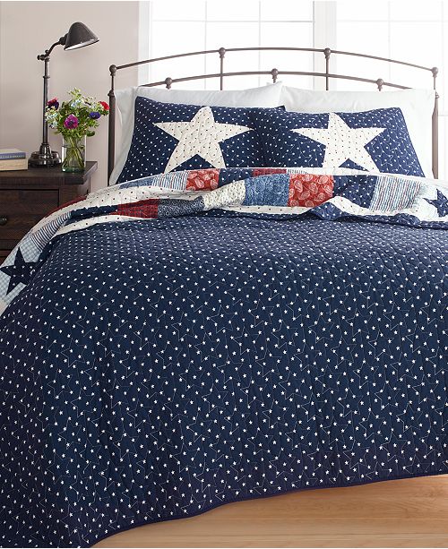 Martha Stewart Collection Texas Patchwork Cotton Full/Queen Quilt
