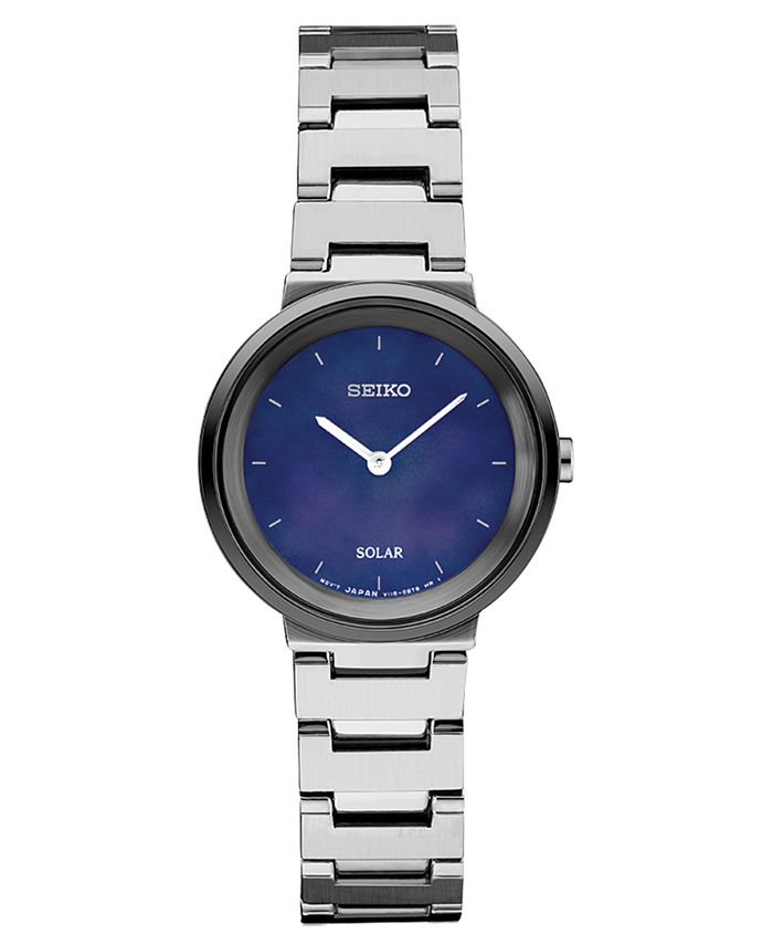 Seiko Women's Solar Essentials Stainless Steel Bracelet Watch 27.5mm ...