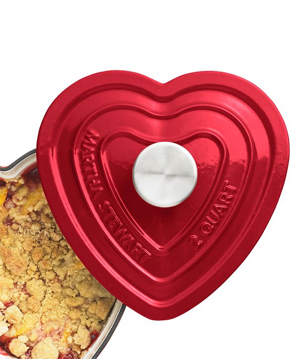 Martha Stewart Collection Enameled Cast Iron 2Qt. HeartShaped