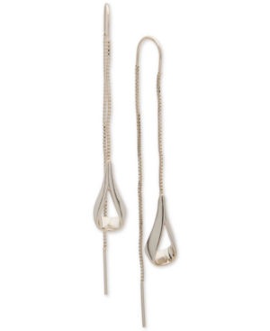 image of Dkny Gold-Tone Open Teardrop Threader Earrings, Created for Macy-s