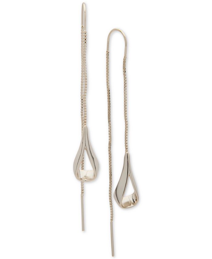 DKNY Gold Tone Open Teardrop Threader Earrings Created for Macy s